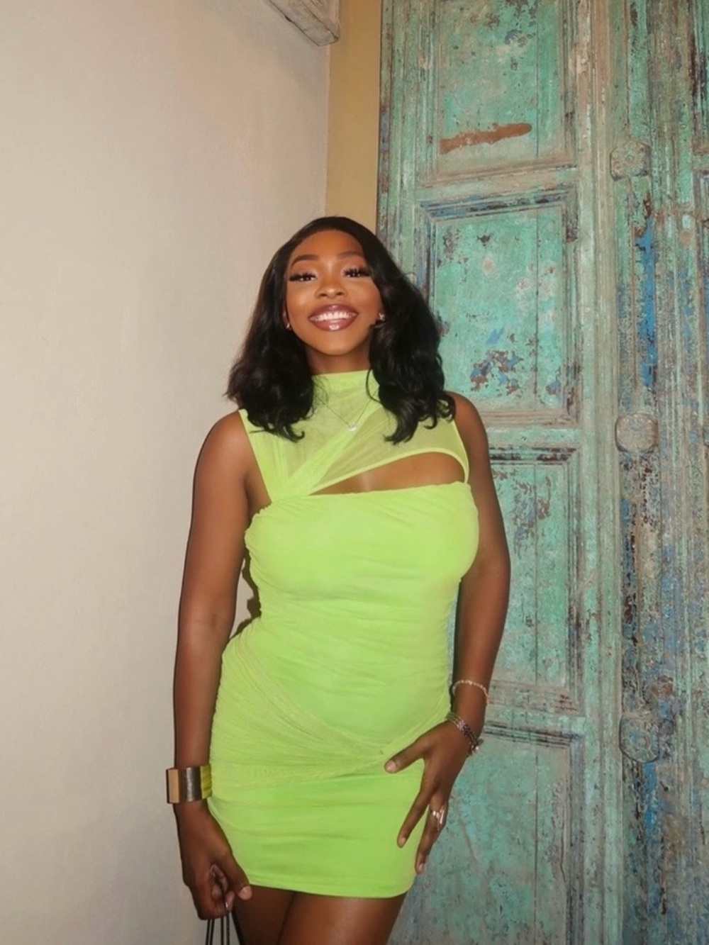 House of CB Adrie Dress Neon Green